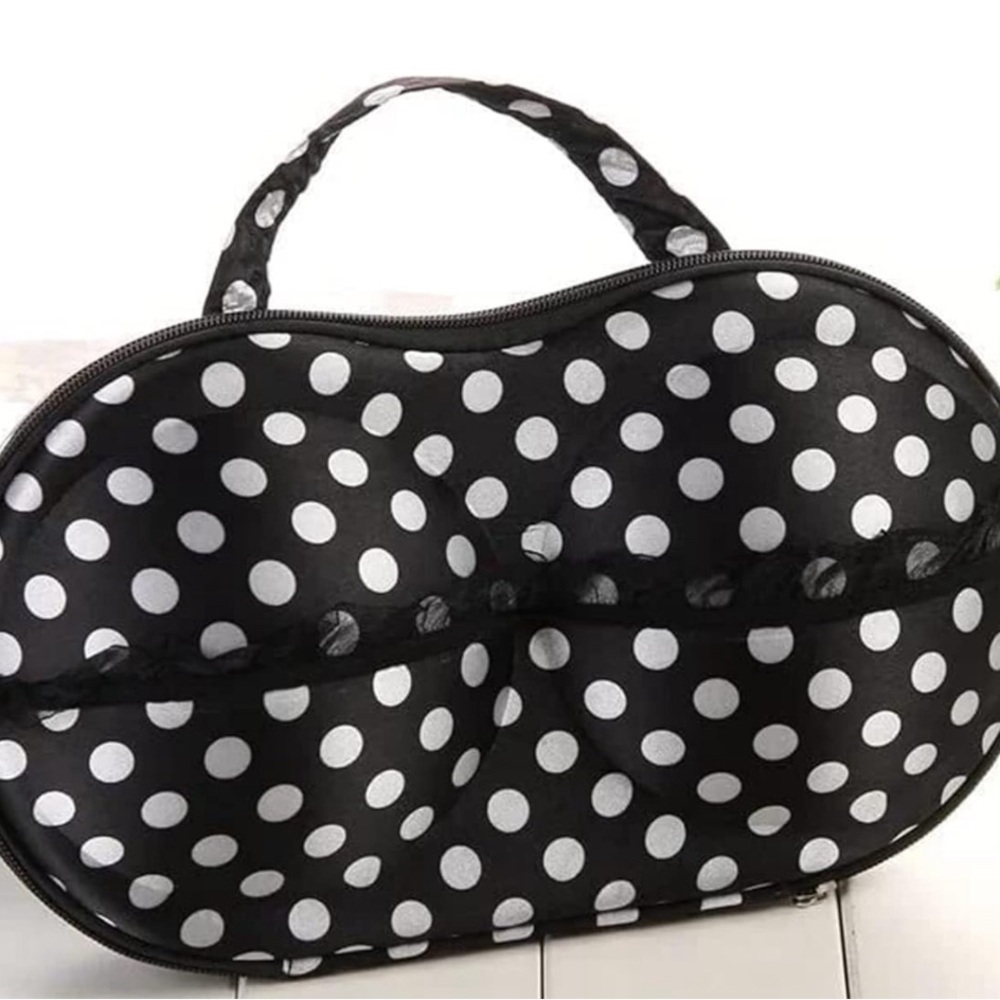 Black with white Polk-a-dots Bra Organizer